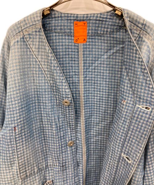 KATO（カトー）KATO (カトー) デニムノーカラージャケット インディゴ サイズ:Lの古着・服飾アイテム