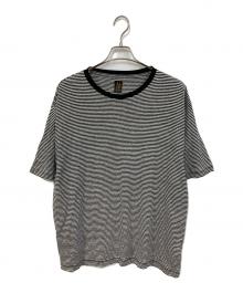 BATONER（バトナ―）の古着「ボーダーリネンTシャツ」｜ブラック