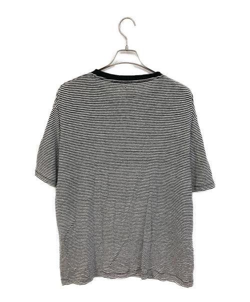 BATONER（バトナ―）BATONER (バトナ―) ボーダーリネンTシャツ ブラック サイズ:SIZE Lの古着・服飾アイテム