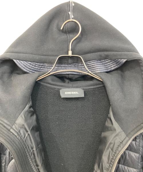 DIESEL（ディーゼル）DIESEL (ディーゼル) キルティングフーデッドジャケット ブラック サイズ:SIZE Lの古着・服飾アイテム