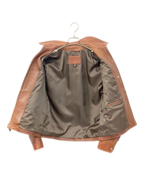 COACH（コーチ）COACH (コーチ) カーフレザージャケット ブラウン サイズ:SIZE XSの古着・服飾アイテム