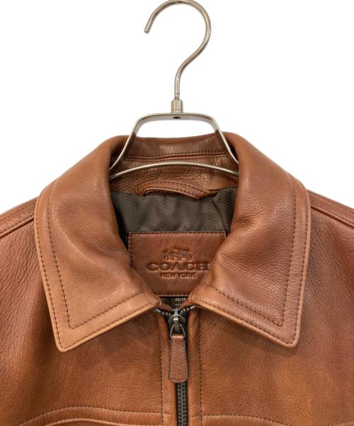 COACH（コーチ）COACH (コーチ) カーフレザージャケット ブラウン サイズ:SIZE XSの古着・服飾アイテム