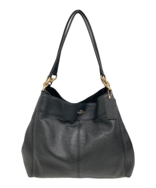 COACH（コーチ）COACH (コーチ) ペブルドレザートートバッグ ブラックの古着・服飾アイテム
