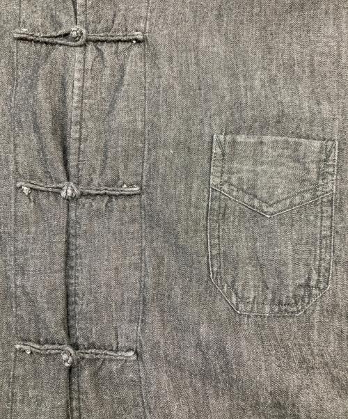 POST O'ALLS（ポストオーバーオールズ）POST O'ALLS (ポストオーバーオールズ) チャイナボタンデニムカバーオールジャケット ブラック サイズ:XLの古着・服飾アイテム