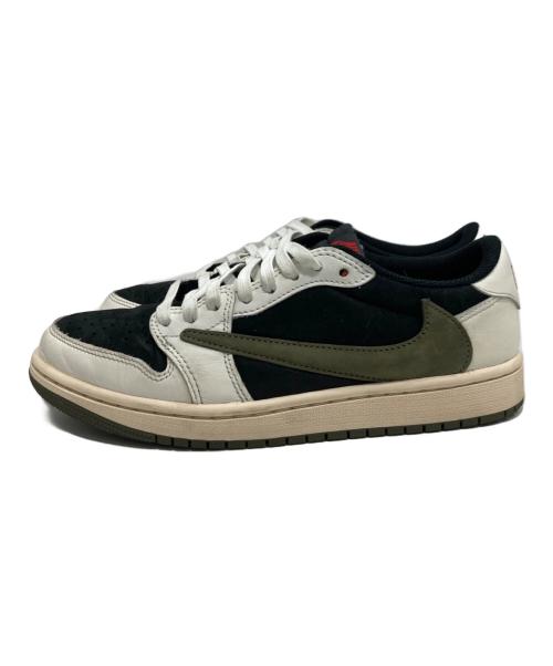 NIKE（ナイキ）NIKE Travis Scott Women's Air Jordan 1 Low OG Medium Olive/ウィメンズ エアジョーダン1 ロー オージー ミディアム オリーブ カーキ×ブラック サイズ:SIZE 25cmの古着・服飾アイテム