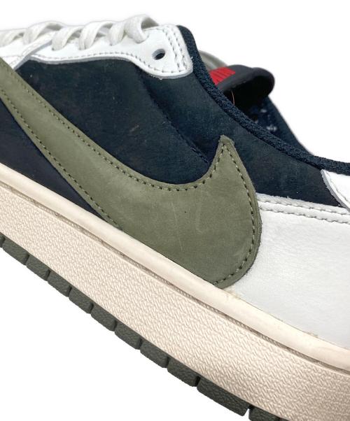NIKE（ナイキ）NIKE Travis Scott Women's Air Jordan 1 Low OG Medium Olive/ウィメンズ エアジョーダン1 ロー オージー ミディアム オリーブ カーキ×ブラック サイズ:SIZE 25cmの古着・服飾アイテム