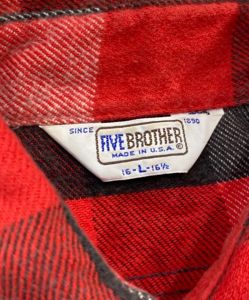 FIVE BROTHER（ファイブブラザー）FIVE BROTHER (ファイブブラザー) チェックネルシャツ レッド サイズ:SIZE Lの古着・服飾アイテム