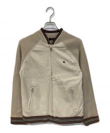 BURBERRY BLACK LABEL（バーバリーブラックレーベル）の古着「ニット切替ブルゾン」｜ベージュ