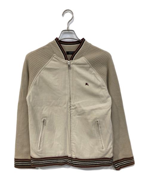 BURBERRY BLACK LABEL（バーバリーブラックレーベル）BURBERRY BLACK LABEL (バーバリーブラックレーベル) ニット切替ブルゾン ベージュ サイズ:SIZE 2の古着・服飾アイテム