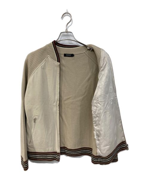 BURBERRY BLACK LABEL（バーバリーブラックレーベル）BURBERRY BLACK LABEL (バーバリーブラックレーベル) ニット切替ブルゾン ベージュ サイズ:SIZE 2の古着・服飾アイテム