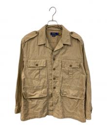 POLO RALPH LAUREN（ポロ・ラルフローレン）の古着「Dobby Utility Overshirt/ドビー・ユーティリティ・オーバーシャツ」｜ベージュ