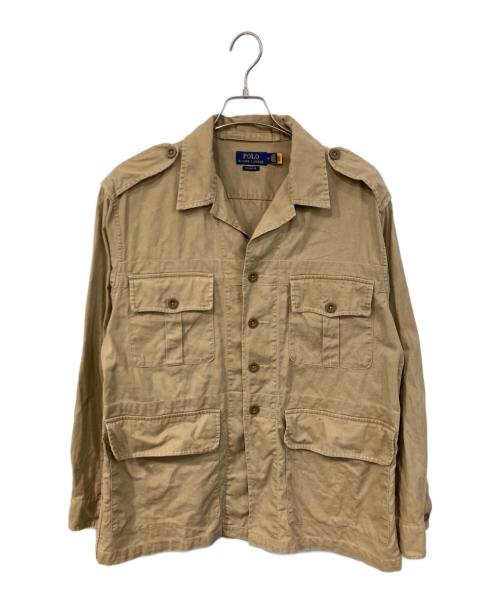 POLO RALPH LAUREN（ポロ・ラルフローレン）POLO RALPH LAUREN (ポロ・ラルフローレン) Dobby Utility Overshirt/ドビー・ユーティリティ・オーバーシャツ ベージュ サイズ:SIZE Mの古着・服飾アイテム
