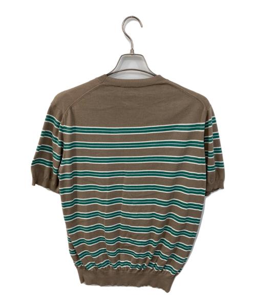 PEMBRIDGE SHEPHERD（ペンブリッジ シェパード）PEMBRIDGE SHEPHERD (ペンブリッジ シェパード) ボーダーニットTシャツ ブラウン サイズ:SIZE Lの古着・服飾アイテム