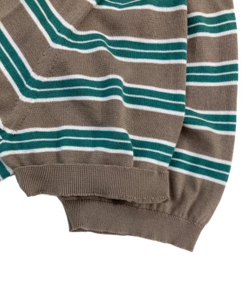 PEMBRIDGE SHEPHERD（ペンブリッジ シェパード）PEMBRIDGE SHEPHERD (ペンブリッジ シェパード) ボーダーニットTシャツ ブラウン サイズ:SIZE Lの古着・服飾アイテム