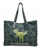 COACHコーチ）の古着「トート・カモ プリント アンド レキシー」｜グリーン