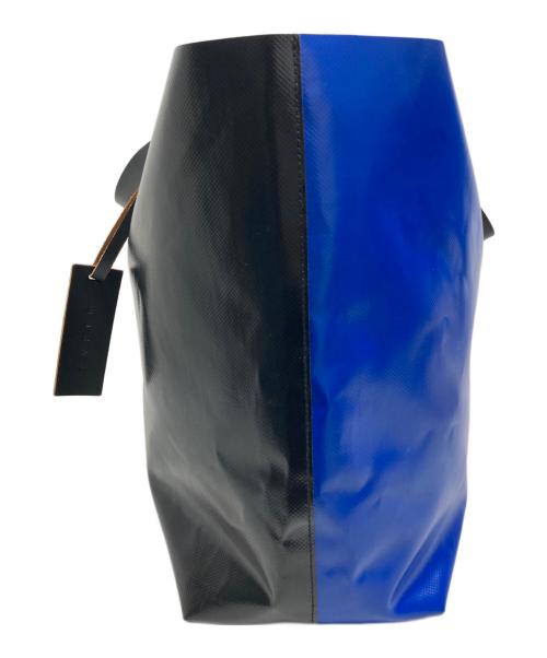 MARNI（マルニ）MARNI (マルニ) バイカラーPVCショッピングトートバッグ ブルー×ブラックの古着・服飾アイテム