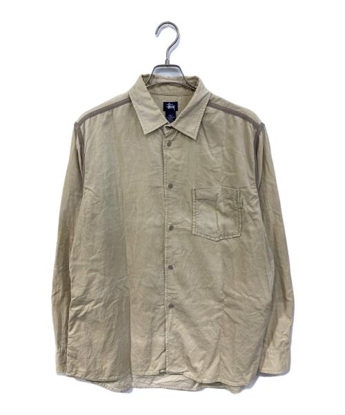 stussy（ステューシー）stussy (ステューシー) 90’ｓ コーデュロイシャツ ベージュ サイズ:SIZE XLの古着・服飾アイテム