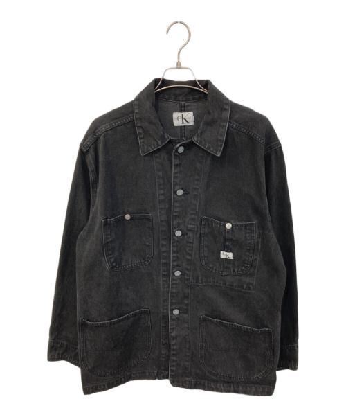 Calvin Klein Jeans（カルバンクラインジーンズ）Calvin Klein Jeans (カルバンクラインジーンズ) デニムカバーオール ブラック サイズ:SIZE Lの古着・服飾アイテム