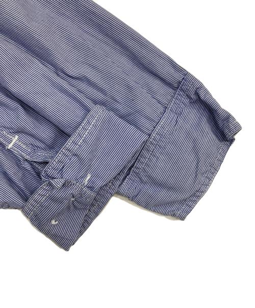 POST O'ALLS（ポストオーバーオールズ）POST O'ALLS (ポストオーバーオールズ) シャツジャケット ブルー×ホワイト サイズ:SIZE Lの古着・服飾アイテム
