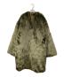 ALMOSTBLACK（オールモストブラック）の古着「NO COLLER RIVER FUR COAT」｜グリーン