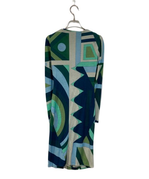 Emilio Pucci（エミリオ プッチ）Emilio Pucci (エミリオ プッチ) カシュクールワンピース グリーン サイズ:SIZE 34の古着・服飾アイテム