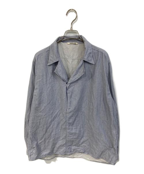 AURALEE（オーラリー）AURALEE (オーラリー) GIZA LIGHT WEIGHT DOUBLE SHIRTS ブルー サイズ:SIZE 3の古着・服飾アイテム
