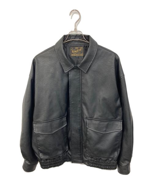 BEAMS HEART（ビームスハート）BEAMS HEART (ビームスハート) フェイクレザー クラシック ブルゾン ブラック サイズ:SIZE Lの古着・服飾アイテム