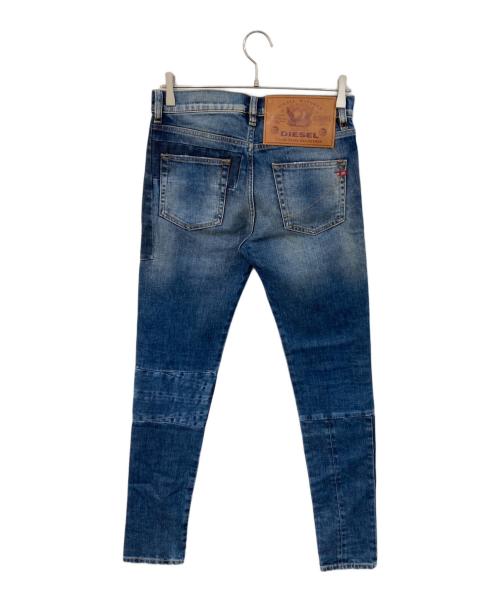 DIESEL（ディーゼル）DIESEL (ディーゼル) パッチワークスキニーデニムパンツ インディゴ サイズ:SIZE 71cm (W28)の古着・服飾アイテム
