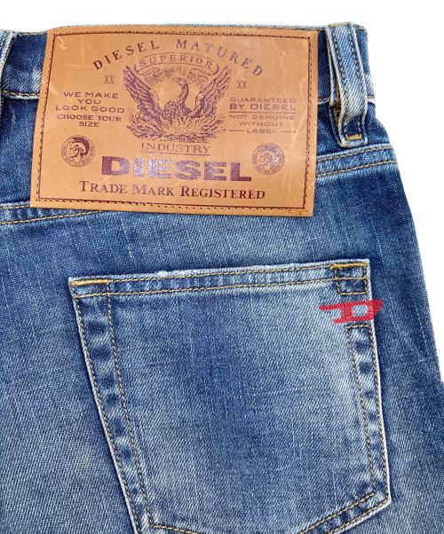 DIESEL（ディーゼル）DIESEL (ディーゼル) パッチワークスキニーデニムパンツ インディゴ サイズ:SIZE 71cm (W28)の古着・服飾アイテム
