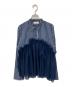 POPPY（ポピー）の古着「tulle docking flare shirt/チュールドッキングフレアシャツ」｜ネイビー