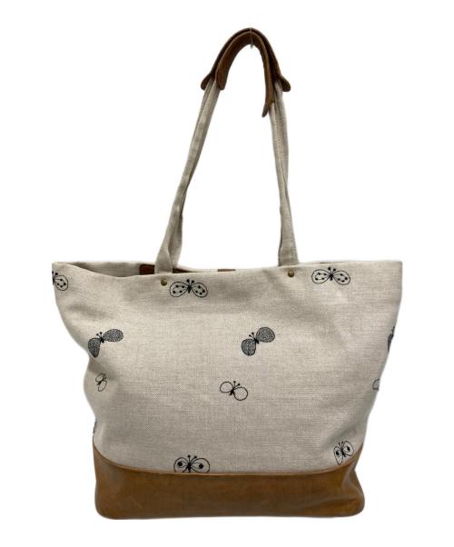 mina perhonen（ミナ ペルホネン）mina perhonen (ミナ ペルホネン) Calzone Bag/カルツォーネ バッグ ブラウン×ベージュの古着・服飾アイテム