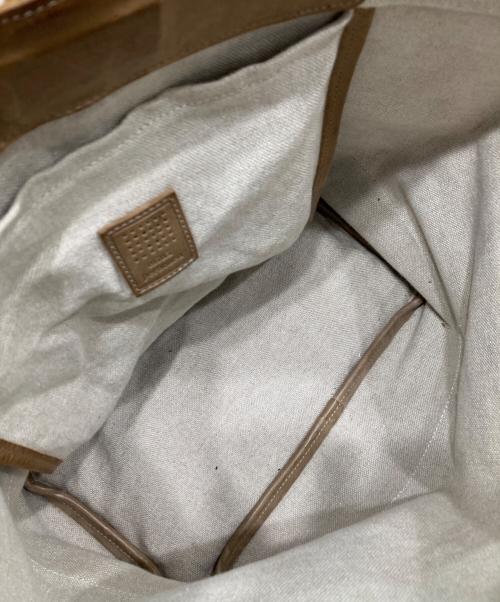 mina perhonen（ミナ ペルホネン）mina perhonen (ミナ ペルホネン) Calzone Bag/カルツォーネ バッグ ブラウン×ベージュの古着・服飾アイテム