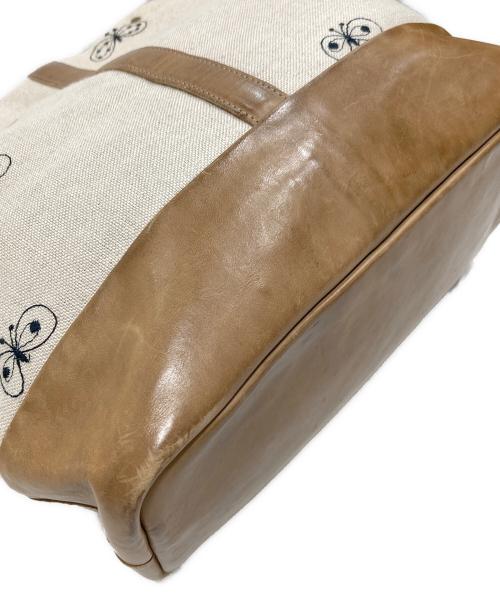 mina perhonen（ミナ ペルホネン）mina perhonen (ミナ ペルホネン) Calzone Bag/カルツォーネ バッグ ブラウン×ベージュの古着・服飾アイテム