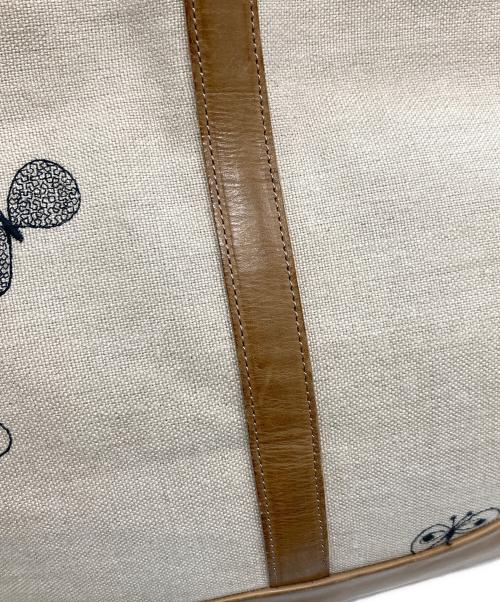 mina perhonen（ミナ ペルホネン）mina perhonen (ミナ ペルホネン) Calzone Bag/カルツォーネ バッグ ブラウン×ベージュの古着・服飾アイテム