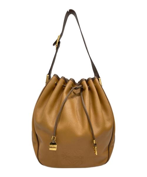 LOEWE（ロエベ）LOEWE (ロエベ) アナグラム 巾着 ショルダーバッグ ブラウンの古着・服飾アイテム