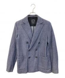T-JACKET By TONELLO（ティージャケット バイ トネッロ）の古着「サマーニットジャガードダブルテーラードジャケット」｜グレー