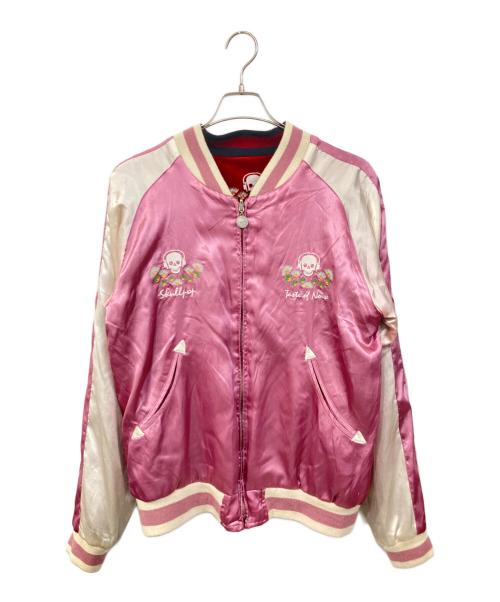 SKULL POP（スカルポップ）SKULL POP (スカルポップ) リバーシブルスカジャン ピンク サイズ:SIZE Lの古着・服飾アイテム