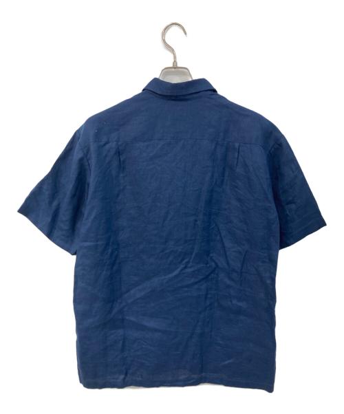 SUPREME（シュプリーム）SUPREME (シュプリーム) Mesh Panel Linen S/S Shirt　メッシュパネルリネンS/Sシャツ ネイビー サイズ:SIZE Mの古着・服飾アイテム