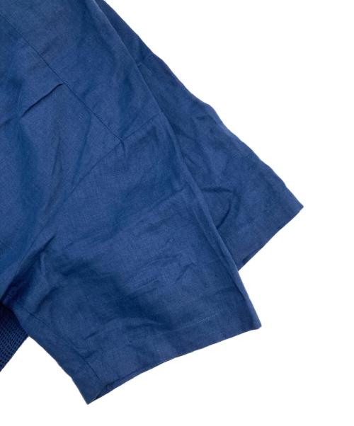 SUPREME（シュプリーム）SUPREME (シュプリーム) Mesh Panel Linen S/S Shirt　メッシュパネルリネンS/Sシャツ ネイビー サイズ:SIZE Mの古着・服飾アイテム