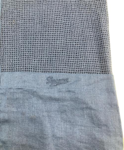 SUPREME（シュプリーム）SUPREME (シュプリーム) Mesh Panel Linen S/S Shirt　メッシュパネルリネンS/Sシャツ ネイビー サイズ:SIZE Mの古着・服飾アイテム