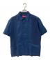 SUPREME（シュプリーム）の古着「Mesh Panel Linen S/S Shirt　メッシュパネルリネンS/Sシャツ」｜ネイビー