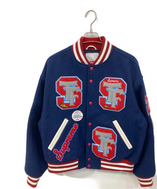 SUPREME（シュプリーム）SUPREME (シュプリーム) Drill Team Varsity Jacket ブルー×レッド サイズ:SIZE Mの古着・服飾アイテム