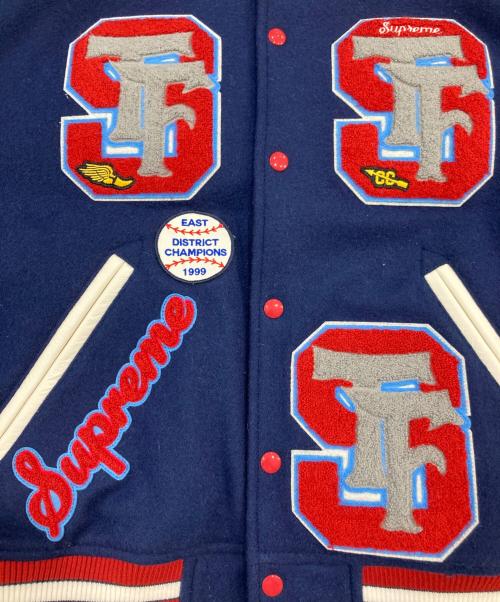 SUPREME（シュプリーム）SUPREME (シュプリーム) Drill Team Varsity Jacket ブルー×レッド サイズ:SIZE Mの古着・服飾アイテム