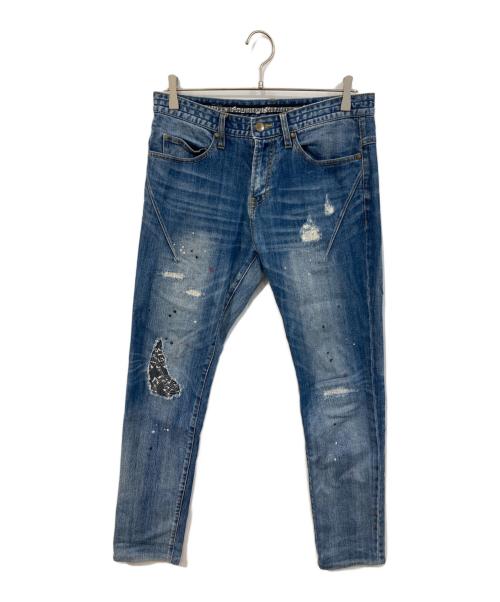 NUMBER (N)INE（ナンバーナイン）NUMBER (N)INE (ナンバーナイン) ダメージ加工デニムパンツ インディゴ サイズ:SIZE Mの古着・服飾アイテム