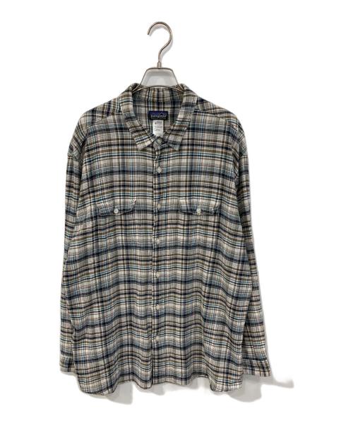 Patagonia（パタゴニア）Patagonia (パタゴニア) Long-Sleeved Steersman Shirt/ロングスリーブドステアーズマンシャツ グリーン×ネイビー サイズ:XLの古着・服飾アイテム