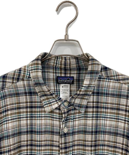 Patagonia（パタゴニア）Patagonia (パタゴニア) Long-Sleeved Steersman Shirt/ロングスリーブドステアーズマンシャツ グリーン×ネイビー サイズ:XLの古着・服飾アイテム