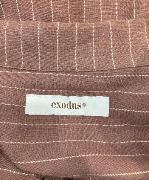 EXODUS（エクソダス）EXODUS (エクソダス) ストライプシャツ ブラウン サイズ:SIZE Mの古着・服飾アイテム