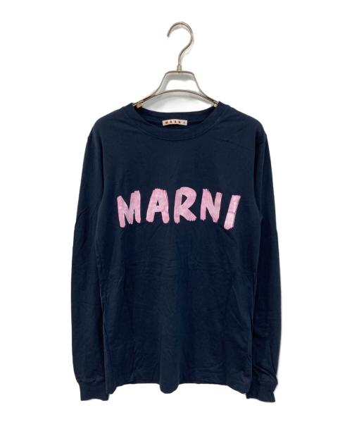 MARNI（マルニ）MARNI (マルニ) ロゴロングスリーブカットソー ネイビー サイズ:40の古着・服飾アイテム