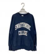 Champion REVERSE WEAVEチャンピオン リバース ウィーブ）の古着「90’s 2段カレッジプリント リバースウィーブスウェット」｜ネイビー