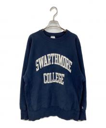 Champion REVERSE WEAVE（チャンピオン リバース ウィーブ）の古着「90’s 2段カレッジプリント リバースウィーブスウェット」｜ネイビー